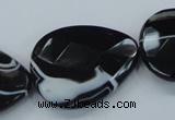 CAB317 15.5 inches 30*40mm faceted teardrop black agate gemstone beads
