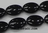 CAB319 15.5 inches 13*18mm oval black agate gemstone beads wholesale