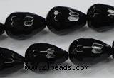 CAB331 15.5 inches 13*17mm faceted teardrop black agate gemstone beads