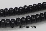 CAB339 15.5 inches 4*8mm rondelle black agate gemstone beads