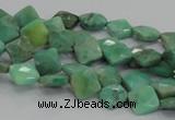 CAB35 15.5 inches 8*8mm faceted diamond green grass agate beads