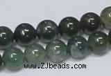 CAB385 15.5 inches 10mm round moss agate gemstone beads wholesale