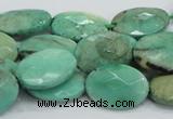 CAB39 15.5 inches 13*18mm faceted oval green grass agate beads