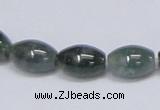 CAB390 15.5 inches 10*15mm rice moss agate gemstone beads wholesale