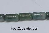 CAB395 15.5 inches 8*14mm bamboo shape moss agate gemstone beads