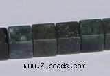 CAB399 15.5 inches 12*12mm cube moss agate gemstone beads wholesale