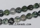 CAB404 15.5 inches 8*8mm heart moss agate gemstone beads wholesale