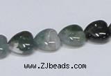 CAB406 15.5 inches 12*12mm heart moss agate gemstone beads wholesale