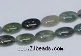 CAB409 15.5 inches 8*12mm oval moss agate gemstone beads wholesale