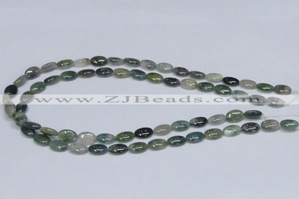 CAB409 15.5 inches 8*12mm oval moss agate gemstone beads wholesale