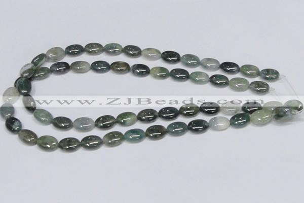 CAB410 15.5 inches 10*14mm oval moss agate gemstone beads wholesale