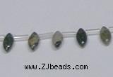 CAB411 15.5 inches 5*10mm horse eye moss agate gemstone beads