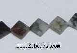 CAB417 15.5 inches 10*10mm diamond moss agate gemstone beads