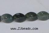 CAB420 15.5 inches 8*12mm twisted rice moss agate gemstone beads