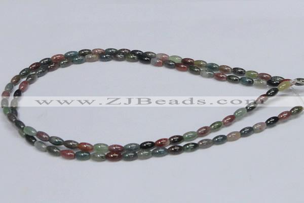 CAB438 15.5 inches 5*8mm rice indian agate gemstone beads wholesale