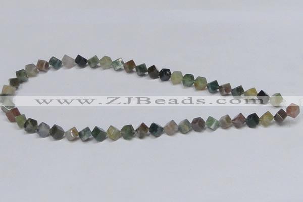 CAB441 15.5 inches 6*6mm inclined cube indian agate gemstone beads