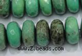 CAB45 15.5 inches 10*18mm faceted rondelle green grass agate beads