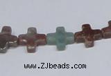 CAB461 15.5 inches 12*12mm cross indian agate gemstone beads