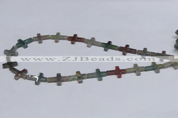 CAB462 15.5 inches 15*20mm cross indian agate gemstone beads