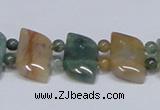 CAB468 15.5 inches horse eye & round double-drilled indian agate beads