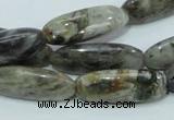 CAB566 15.5 inches 10*30mm rice silver needle agate gemstone beads