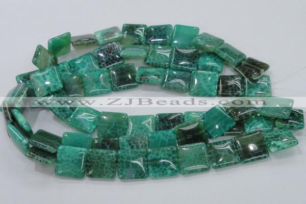CAB59 15.5 inches 20*20mm square peafowl agate gemstone beads