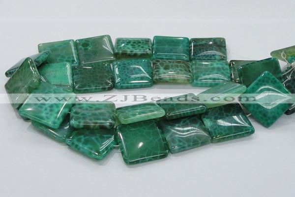 CAB61 15.5 inches 28*28mm square peafowl agate gemstone beads