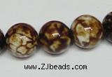 CAB612 15.5 inches 14mm round leopard skin agate beads wholesale