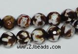 CAB616 15.5 inches 10mm faceted round leopard skin agate beads wholesale