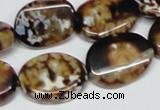 CAB633 15.5 inches 15*20mm twisted oval leopard skin agate beads