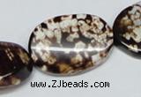 CAB634 15.5 inches 20*30mm twisted oval leopard skin agate beads