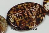 CAB635 15.5 inches 30*40mm twisted oval leopard skin agate beads