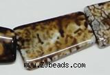 CAB643 15.5 inches 20*35mm trapezoid leopard skin agate beads