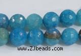 CAB654 15.5 inches 10mm faceted round fire crackle agate beads