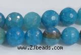 CAB655 15.5 inches 12mm faceted round fire crackle agate beads