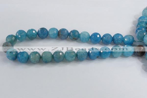 CAB657 15.5 inches 16mm faceted round fire crackle agate beads