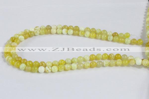 CAB659 15.5 inches 8mm round fire crackle agate beads wholesale