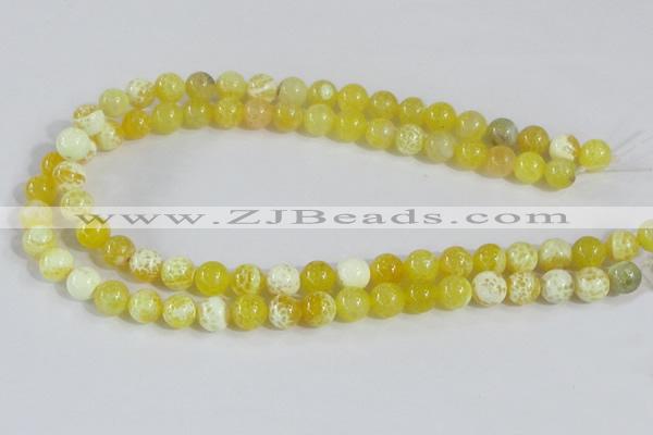 CAB660 15.5 inches 10mm round fire crackle agate beads wholesale