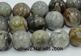 CAB68 15.5 inches 12mm round silver needle agate gemstone beads