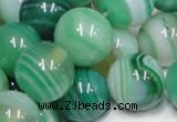 CAB718 15.5 inches 14mm round green agate gemstone beads wholesale