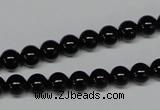 CAB723 15.5 inches 6mm round black agate gemstone beads wholesale