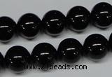 CAB726 15.5 inches 12mm round black agate gemstone beads wholesale