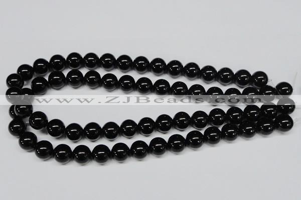 CAB726 15.5 inches 12mm round black agate gemstone beads wholesale