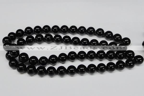 CAB727 15.5 inches 14mm round black agate gemstone beads wholesale