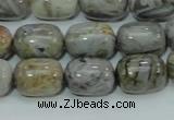 CAB73 15.5 inches 12*16mm egg-shaped silver needle agate beads