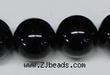 CAB730 15.5 inches 20mm round black agate gemstone beads wholesale