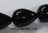 CAB742 15.5 inches 18*24mm teardrop black agate gemstone beads