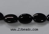 CAB757 15.5 inches 10*14mm oval black agate gemstone beads wholesale