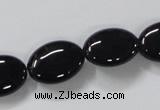 CAB759 15.5 inches 13*18mm oval black agate gemstone beads wholesale