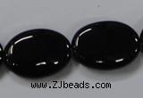 CAB762 15.5 inches 18*25mm oval black agate gemstone beads wholesale